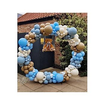 ��l Kumu Mavi Deniz Kumu Balon Zinciri Seti 80'li