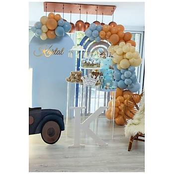 S�tl� Kahve F�rt�na Mavi �eftali Balon Zinciri Seti 100 'l�