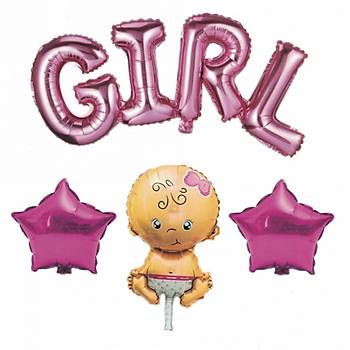 Pembe Bebekli Folyo Balon Seti