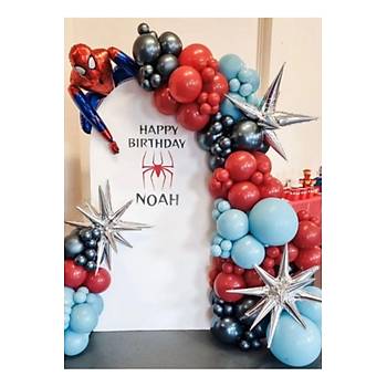 Krom Uzay Gri K�rm�z� Mavi Balon Z�nciri Seti 100'l�