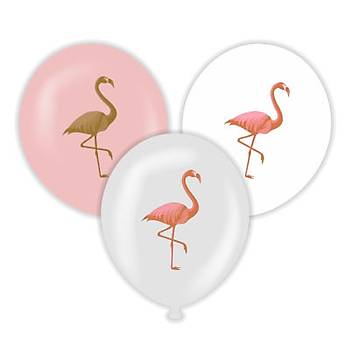 Flamingo Baskýlý Balon – 30 cm 10 Adet