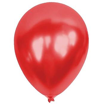 Krmz Metalik Balon - 10 Adet