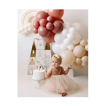 Rosewood Beyaz Deniz Kumu Balon Zinciri Seti G�kku�a�� Balon Temal� 80'li