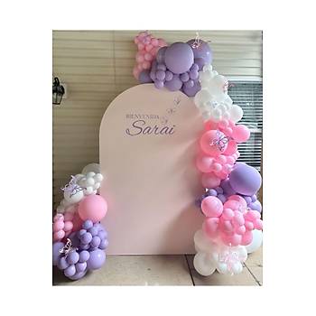 Lila Pembe Beyaz Balon Zinciri Seti 100'l�