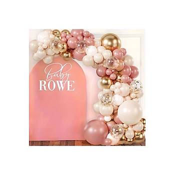 Retro Rosewood Gold krom pink blush Balon Zinciri  103 l� Jumbo Balon Dahil