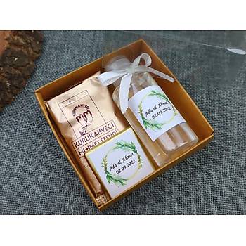 S�z Ni�an K�na Hediyesi, Kapakl� Kolonya �i�esi �ikolata ve Kahve Kutusu Nikah �ekeri