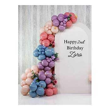 Pembe Mor Mavi Balon Zinciri Seti 100'l�