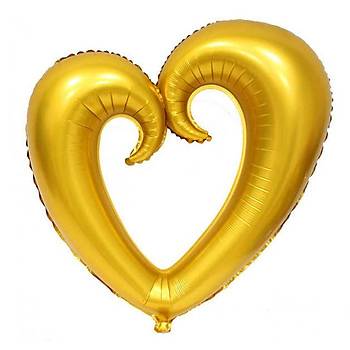 İçi Boş Gold Kalp Folyo Balon 100 cm