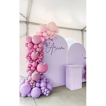 Lila Pembe Balon Zinciri Seti 100'l�
