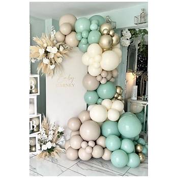 K�� ye�ili deniz kumu bej balon zinciri seti 100 l�