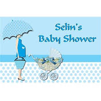 Mavi Baby Shower Afiþ 100 - 70 cm
