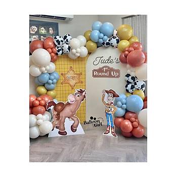 �nek Desenli Balonlu �iftlik Konsept Do�um G�n� S�s� Balon Zinciri 100 'l�