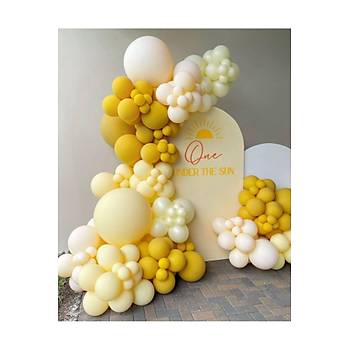 Retro zerde�al sar� balon zinciri seti 100l�