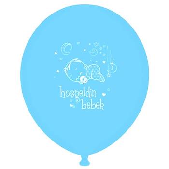 Mavi Bebek Balonu  30 cm 10 Adet