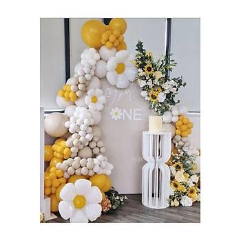 Hardal Sar� Beyaz Balon Zinciri Seti 103'l�