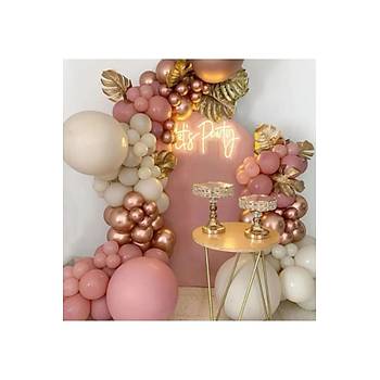 Rose Gold Krom Deniz Kumu Rosewood Balon Zinciri Seti 100'l�