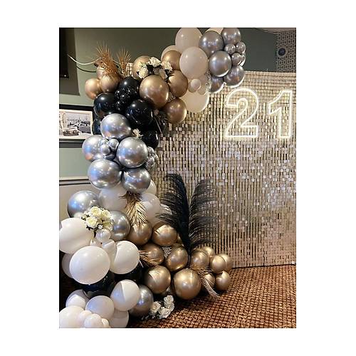 Krom Gold gm krom deniz kumu siyah balon zinciri seti 100l