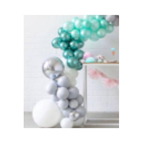 Krom Yeil Gm Retro Duman Beyaz Mint Balon Zinciri Seti 70 Adet Balon Ve Zincir