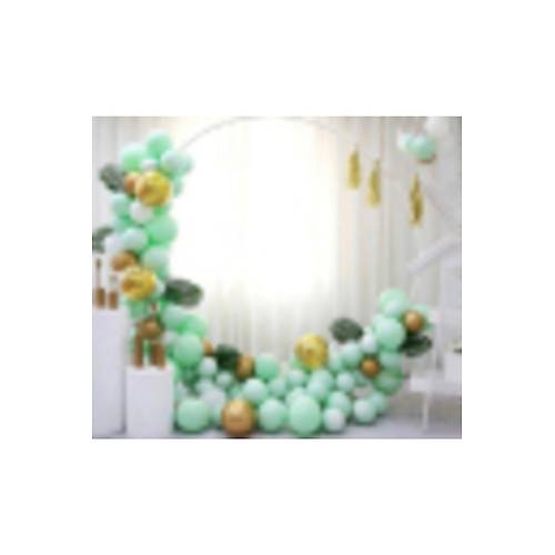 Makaron Mint Krom Gold Balon Zinciri Seti 70 Adet Balon Ve Zincir