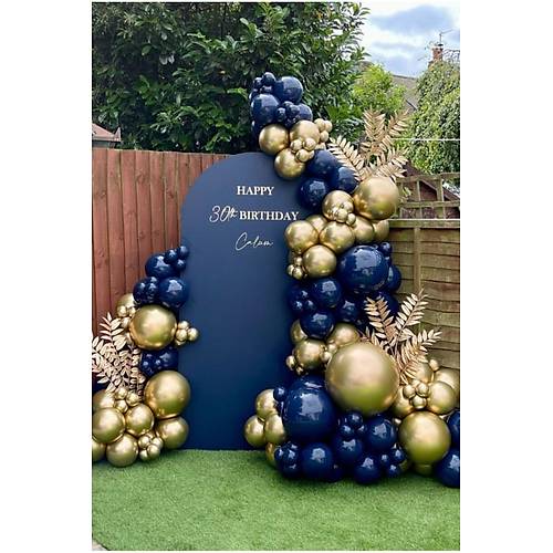 Gece Mavisi Krom Gold Balon Zinciri Seti 100l