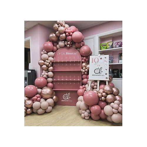 Retro pink blush rosewood krom rose balon zinciri seti 100 l