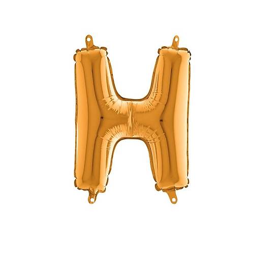 H Harfi Gold Renk Folyo Balon 100cm