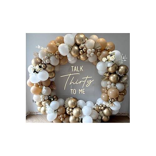 l kumu deniz kumu gold krom balon zinciri seti 100 adet balon ve zincir