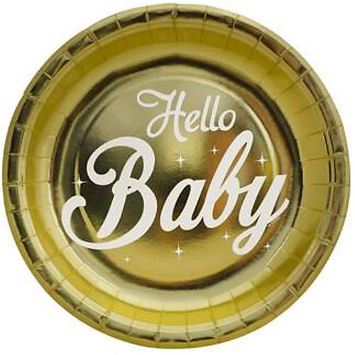 Varak Baskl Hello Baby Karton Tabak 6'l 23 cm
