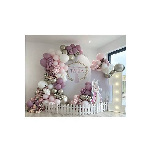 Toz pembe deniz kumu white gold krom balon zinciri seti 100 l