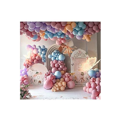 Rosewood eftali ve cam mavi balon zinciri seti 100 adet balon ve zincir