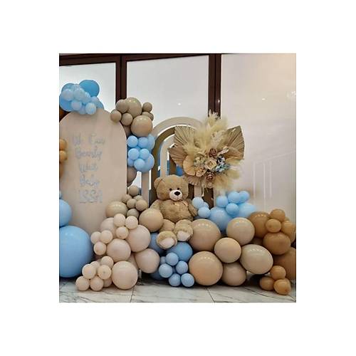 Mavi l kumu karamel balon zinciri seti 100 adet balon