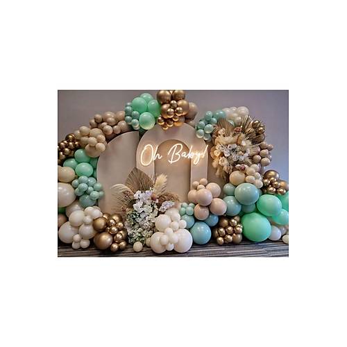 K yeili mint stl kahve gold balon zinciri seti 100 l
