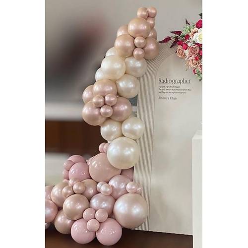 Pink blush ve deniz kumu balon zinciri seti