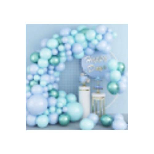 Makaron Mavi Makaron Mint Krom Yeil Balon Zinciri Seti 70 Adet Balon Ve Zincir