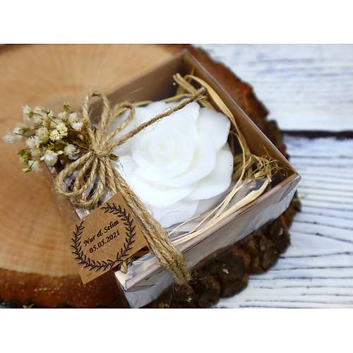 Sz, Nian, Kna Hediyelii Kutulu Beyaz Gl Sabun Nikah ekeri 50 Gr