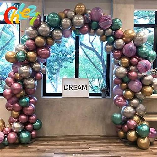Krom Balon Zinciri - 120 Adet Balon , 5 mt Zincir Aparat ve Balon Pompas