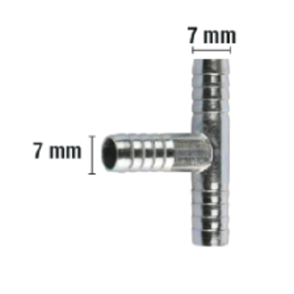 Rakor Metal T tip Hortum İçin 7mm 2 Adet