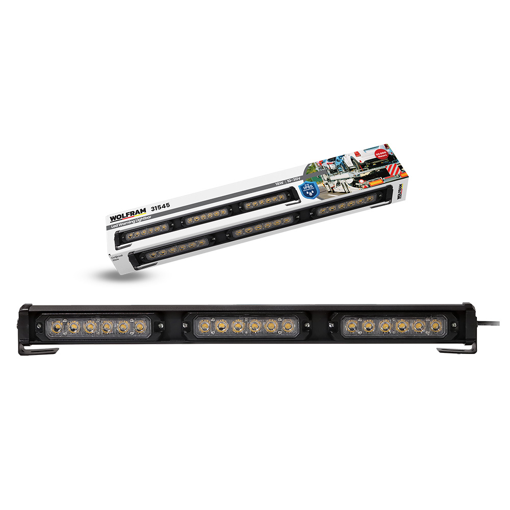 İkaz Lambası 12/24V 40W Yuvarlak 14 Fonksiyon Sarı E Belgeli 45Cm Wolfram