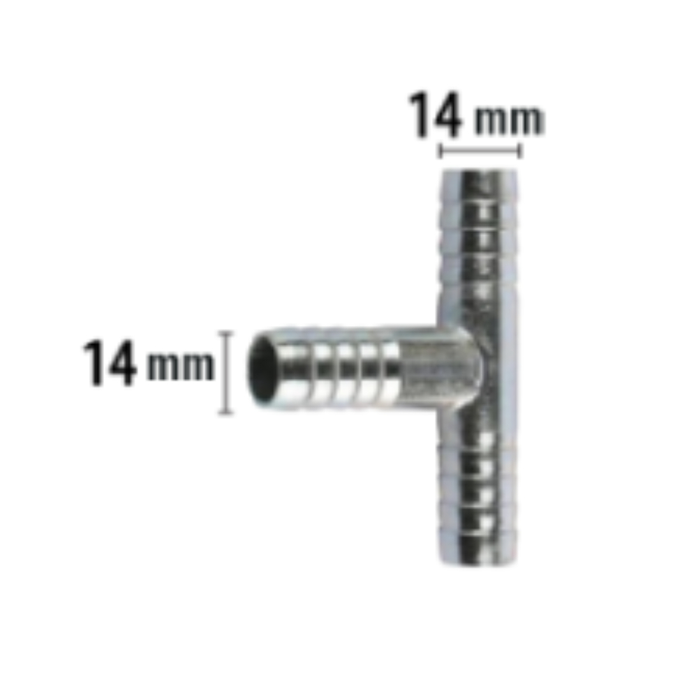 Rakor Metal T tip Hortum İçin 14mm 2 Adet