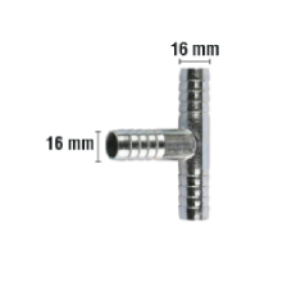 Rakor Metal T tip Hortum İçin 16mm 2 Adet