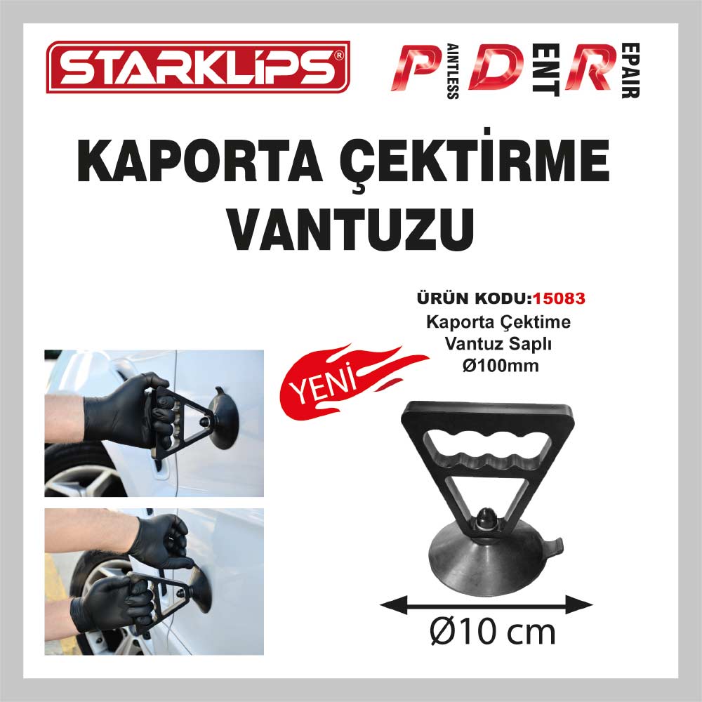 Pdr Manuel Kaporta Çektime Saplı Vantuz 100Mm