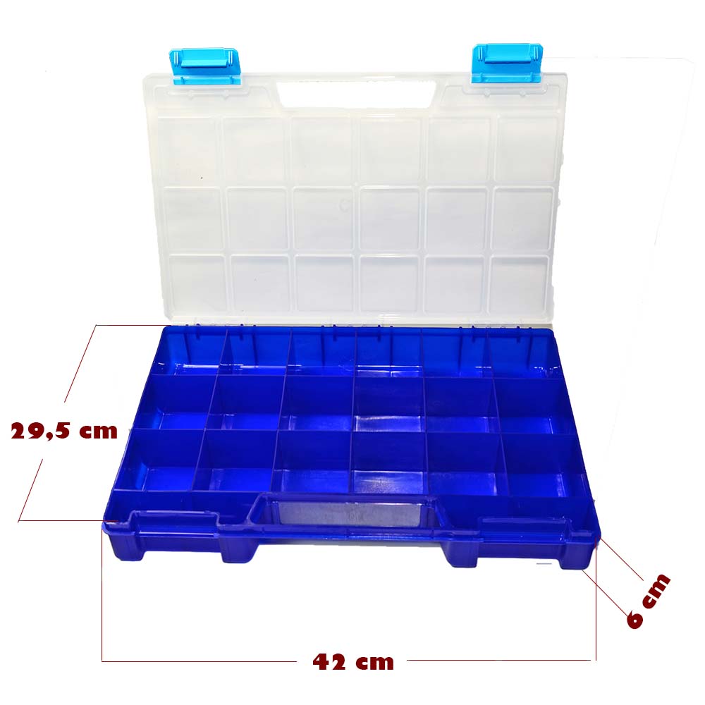 Çanta Plastik Organizer 20 Sabit bölmeli Lacivert 42x29,5x6