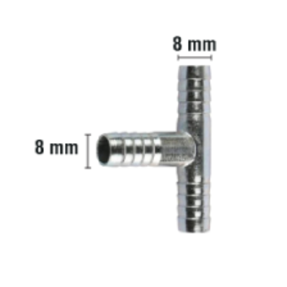 Rakor Metal T tip Hortum İçin 8mm 2 Adet