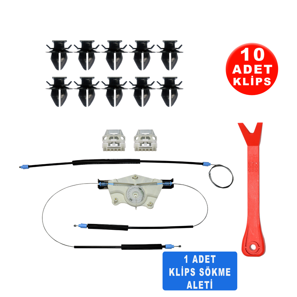 Cam Kriko Tamir Seti Sol Ön Sarmalı Skoda Fabia 1999-2007 6Y1837461