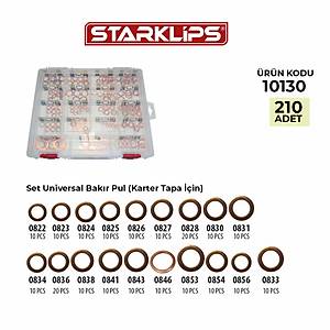 Set Universal Bak�r Pul (Karter Tapa ��in 210 Adet