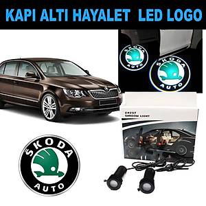 Kap� Alt� 3D Hayalet LED Logo Skoda