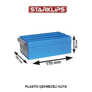 Plastik �ekmece 105X6,5X170mm Sk Mavi 5 Adet
