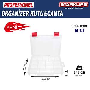 16 B�lmeli Plastik Organizer �anta � Sabit G�zl� Vida, Tak�, Hobi D�zenleyici Kutu