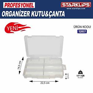 6 B�lmeli Plastik Organizer �anta � Sabit G�zl� Vida, Tak�, Hobi D�zenleyici Kutu