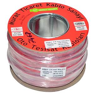 Kalayl� Kablo 2 5Mmx100Mt Mr K�rm�z�